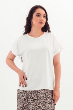 Блузка молочного цвета с коротким рукавом Braslava(фото3)