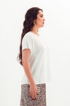 Блузка молочного цвета с коротким рукавом Braslava(фото5)