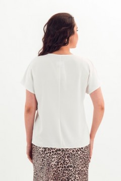 Блузка молочного цвета с коротким рукавом Braslava(фото6)