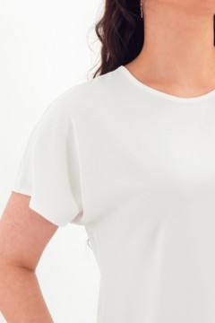 Блузка молочного цвета с коротким рукавом Braslava(фото4)