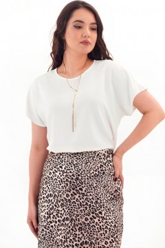 Блузка молочного цвета с коротким рукавом Braslava
