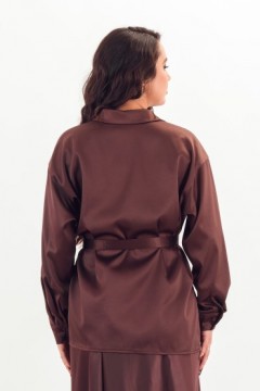 Рубашка коричневая с поясом Braslava(фото5)