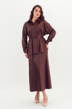 Рубашка коричневая с поясом Braslava(фото2)