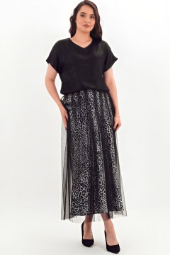 Юбка-колокол с леопардовым принтом Braslava