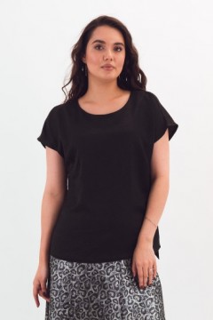 Блузка чёрная с коротким рукавом Braslava(фото3)