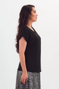 Блузка чёрная с коротким рукавом Braslava(фото5)