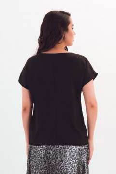 Блузка чёрная с коротким рукавом Braslava(фото6)