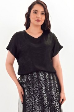 Блузка чёрная с коротким рукавом Braslava
