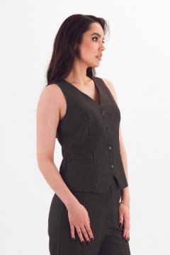 Жилет укороченный серого цвета в полоску Braslava(фото4)