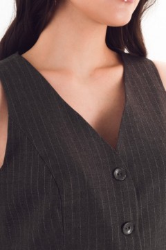 Жилет укороченный серого цвета в полоску Braslava(фото3)