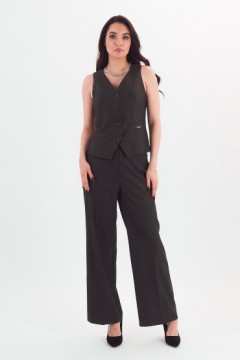 Жилет укороченный серого цвета в полоску Braslava(фото2)