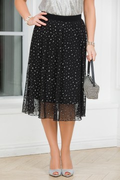 Юбка чёрная из сетки с принтом Lavira(фото2)