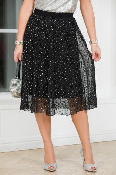 Юбка чёрная из сетки с принтом Lavira(фото3)