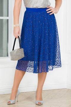 Юбка синяя из сетки с принтом Lavira(фото2)