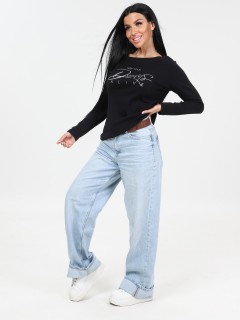 Лонгслив трикотажный чёрный с принтом Iv-capriz(фото7)