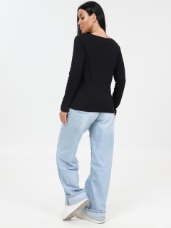 Лонгслив трикотажный чёрный с принтом Iv-capriz(фото6)