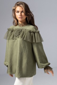 Блузка зелёная оригинального дизайна Charutti(фото3)