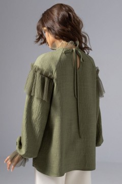 Блузка зелёная оригинального дизайна Charutti(фото9)