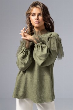 Блузка зелёная оригинального дизайна Charutti(фото6)