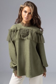 Блузка зелёная оригинального дизайна Charutti