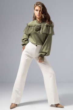 Блузка зелёная оригинального дизайна Charutti(фото2)