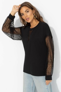 Футболка чёрная с длинным рукавом Charutti(фото2)