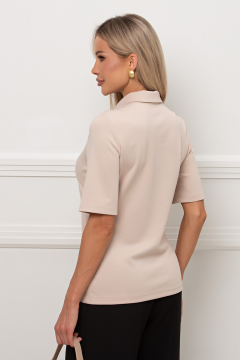 Блуза трикотажная бежевого цвета Вербена №2 Valentina(фото5)