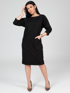 Платье трикотажное чёрное с карманами Iv-capriz(фото5)