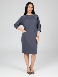 Платье трикотажное тёмно-серое с карманами Iv-capriz(фото4)
