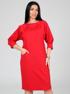 Платье трикотажное красное с карманами Iv-capriz(фото3)