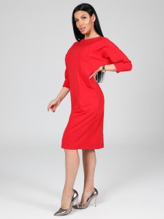 Платье трикотажное красное с карманами Iv-capriz(фото8)