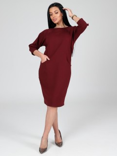 Платье трикотажное бордовое с карманами Iv-capriz(фото7)