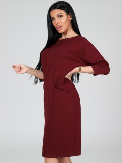 Платье трикотажное бордовое с карманами Iv-capriz(фото3)