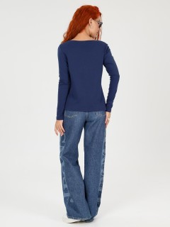 Лонгслив трикотажный тёмно-синий с принтом Iv-capriz(фото8)