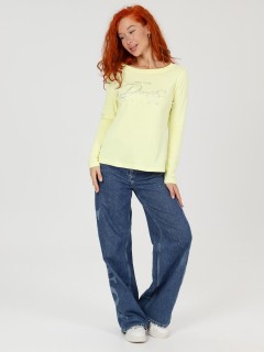 Лонгслив трикотажный жёлтый с принтом Iv-capriz(фото5)