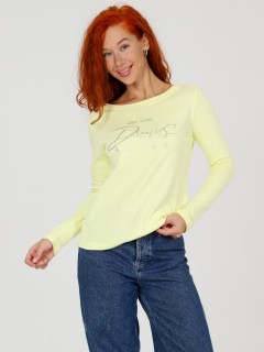 Лонгслив трикотажный жёлтый с принтом Iv-capriz(фото3)