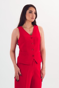 Жилет укороченный красного цвета Braslava(фото4)