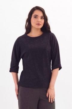 Джемпер трикотажный тёмно-синий с люрексом Braslava(фото3)