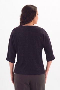 Джемпер трикотажный тёмно-синий с люрексом Braslava(фото6)