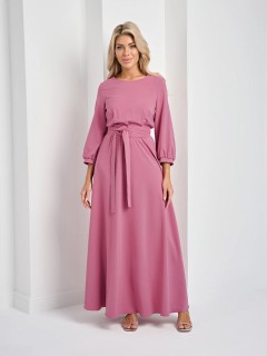 Платье длинное розовое с поясом-кушак Jetty(фото2)