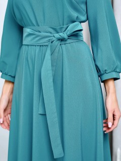 Платье длинное с поясом-кушак в цвете морская волна Jetty(фото5)