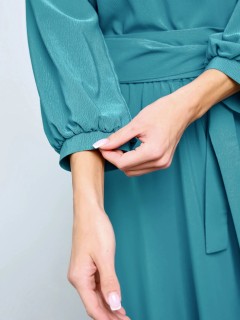 Платье длинное с поясом-кушак в цвете морская волна Jetty(фото7)