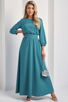 Платье длинное с поясом-кушак в цвете морская волна Jetty