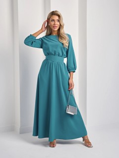 Платье длинное с поясом-кушак в цвете морская волна Jetty(фото6)