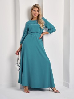 Платье длинное с поясом-кушак в цвете морская волна Jetty(фото2)