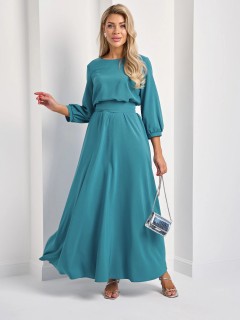 Платье длинное с поясом-кушак в цвете морская волна Jetty(фото4)