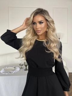 Платье длинное с поясом-кушак в чёрном цвете Jetty(фото4)