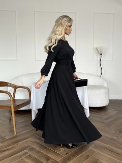 Платье длинное с поясом-кушак в чёрном цвете Jetty(фото5)