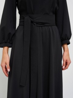 Платье длинное с поясом-кушак в чёрном цвете Jetty(фото6)