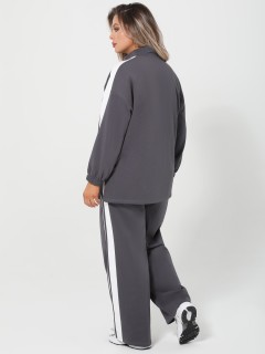 Брюки серые из футера с лампасами Dora(фото6)